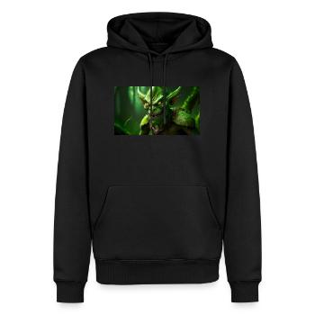 gobelin maléfique sourire monstre sombre horreur effrayant - Sweat à capuche Premium bio Homme - noir - Devant - Nico (187cm)