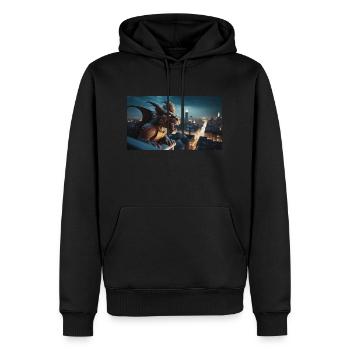 Gargoyle mit einem bösen Lächeln Monster dunkler Horror - Männer Premium Bio Hoodie - Schwarz - Vorne - Nico (187cm)