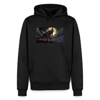 evil werewolf howls at the moon monster dark - Men’s Premium Organic Hoodie - black - Front - Nico (187cm)