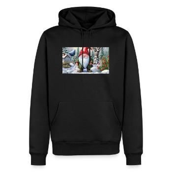 Mignons petits gnomes de la vie quotidienne – pelleter de la neige - Sweat à capuche Premium bio Homme - noir - Devant - Nico (187cm)