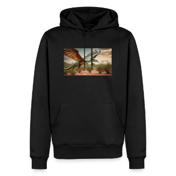 Un dragon vert orange réaliste dans l’outback - Sweat à capuche Premium bio Homme - noir - Devant - Nico (187cm)