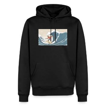 Surfen nicht gelassen - Männer Premium Bio Hoodie - Schwarz - Vorne - Nico (187cm)