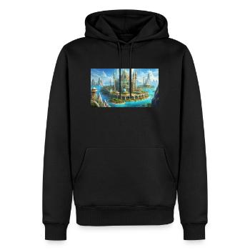 wunderschöne mythische Orte – Atlantis vor dem Untergang - Männer Premium Bio Hoodie - Schwarz - Vorne - Nico (187cm)