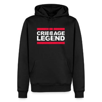 Cribbage Legend – cadeau humoristique - Sweat à capuche Premium bio Homme - noir - Devant - Nico (187cm)