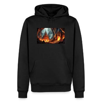 wunderschöne mythische Orte – Avalon - Männer Premium Bio Hoodie - Schwarz - Vorne - Nico (187cm)