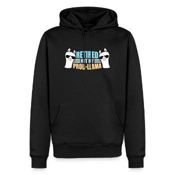 Nicht mein Prob Lama Ruhestand Prob-Llama im Ruhestand - Männer Premium Bio Hoodie - Schwarz - Vorne - Nico (187cm)