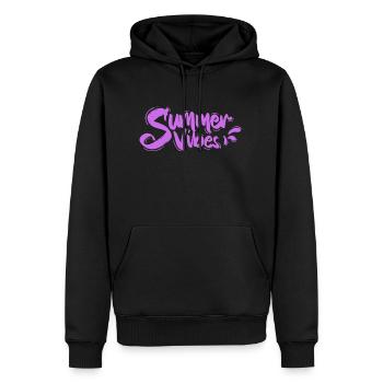 Summer Vibes lila - Männer Premium Bio Hoodie - Schwarz - Vorne - Nico (187cm)