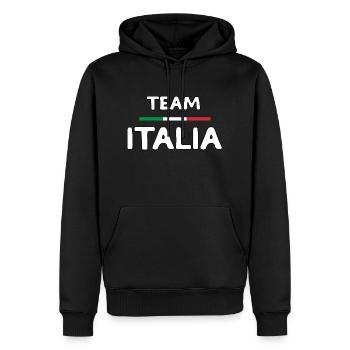 TEAM ITALIA - Sweat à capuche Premium bio Homme - noir - Devant - Nico (187cm)