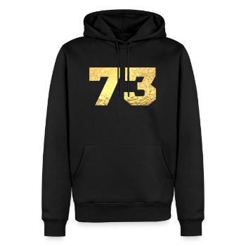 73 Gold Glitter - 73 Geburtstag - Männer Premium Bio Hoodie - Schwarz - Vorne - Nico (187cm)
