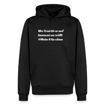 Munich - Männer Premium Bio Hoodie - Schwarz - Vorne - Nico (187cm)