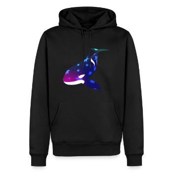 Hiboux tueurs - Sweat à capuche Premium bio Homme - noir - Devant - Nico (187cm)
