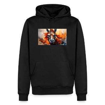 Süße mürrische griesgrämige Tiere - Pferd - Männer Premium Bio Hoodie - Schwarz - Vorne - Nico (187cm)