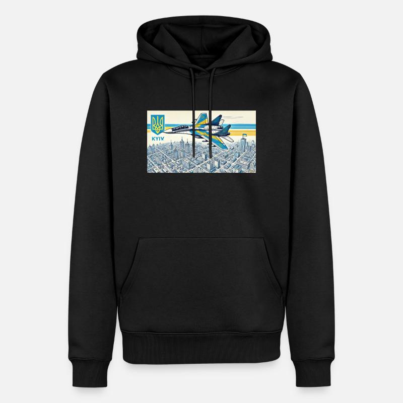 Der Geist von Kiew - Männer Premium Bio Hoodie - Schwarz
