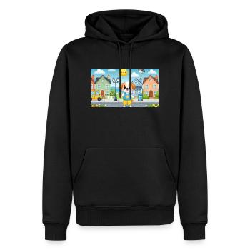 Kleiner Hund mit Eis - Männer Premium Bio Hoodie - Schwarz - Vorne - Nico (187cm)