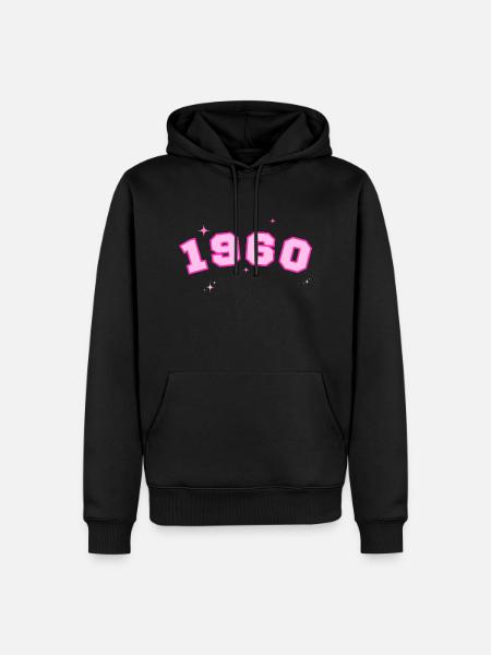 1960's Pink Star - Men’s Premium Organic Hoodie - black