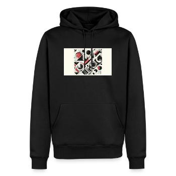 Abstract - Men’s Premium Organic Hoodie - black - Front - Nico (187cm)