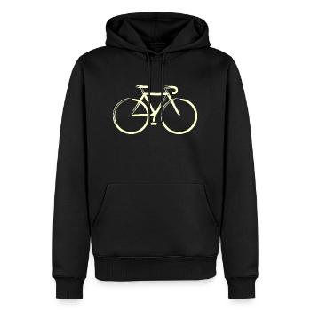 Traits de crème - Sweat à capuche Premium bio Homme - noir - Devant - Nico (187cm)