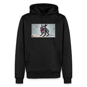 Weihnachtshase - Männer Premium Bio Hoodie - Schwarz - Vorne - Nico (187cm)