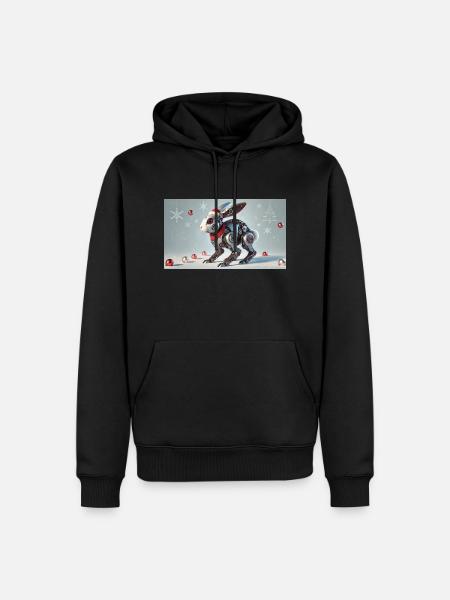 Weihnachtshase - Männer Premium Bio Hoodie - Schwarz