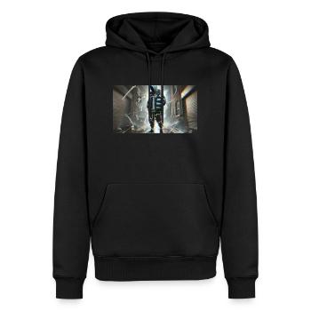 InShot 20250221 150122438 - Sweat à capuche Premium bio Homme - noir - Devant - Nico (187cm)