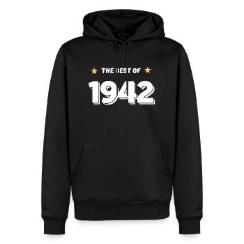 Das Beste von 1942 - Männer Premium Bio Hoodie - Schwarz - Vorne - Nico (187cm)