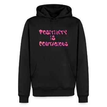 La positivité est contagieuse – Répandez de bonnes vibrations - Sweat à capuche Premium bio Homme - noir - Devant - Nico (187cm)