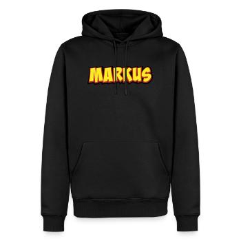Markus Vorname Geschenk - Männer Premium Bio Hoodie - Schwarz - Vorne - Nico (187cm)