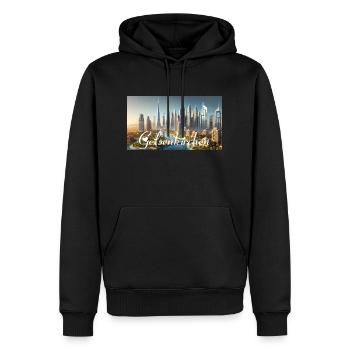 Gelsenkirchen - Männer Premium Bio Hoodie - Schwarz - Vorne - Nico (187cm)