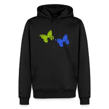 Papillon 2 - Sweat à capuche Premium bio Homme - noir - Devant - Nico (187cm)