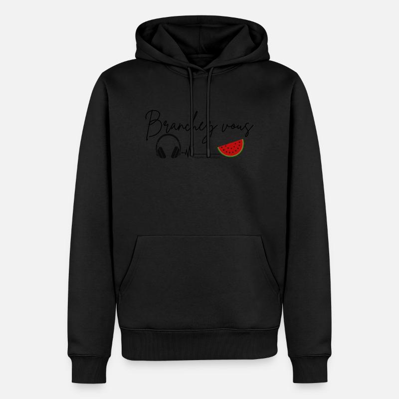 Branchez vous fréquence pastèque - Sweat à capuche Premium bio Homme - noir