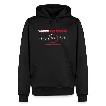 Werde Betrunken - Männer Premium Bio Hoodie - Schwarz - Vorne - Nico (187cm)