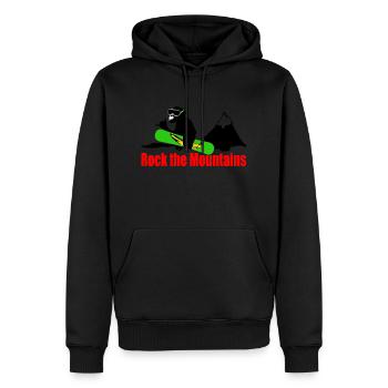 roche des montagnes - Sweat à capuche Premium bio Homme - noir - Devant - Nico (187cm)