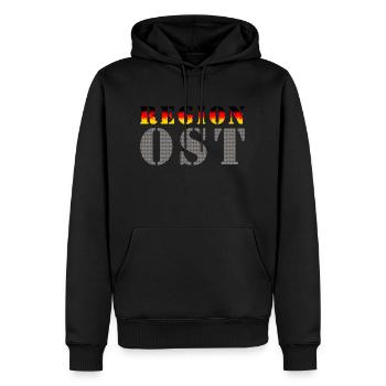 Région de l'Est (Allemagne de l'Est) - Sweat à capuche Premium bio Homme - noir - Devant - Nico (187cm)