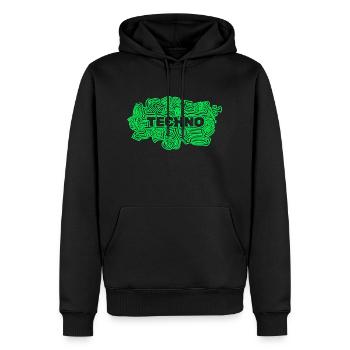 Techno Techno - Men’s Premium Organic Hoodie - black - Front - Nico (187cm)