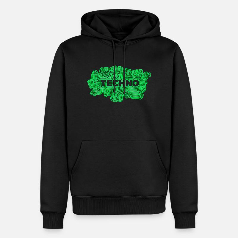 Techno Techno - Sweat à capuche Premium bio Homme - noir