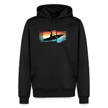 Kayak - Männer Premium Bio Hoodie - Schwarz - Vorne - Nico (187cm)