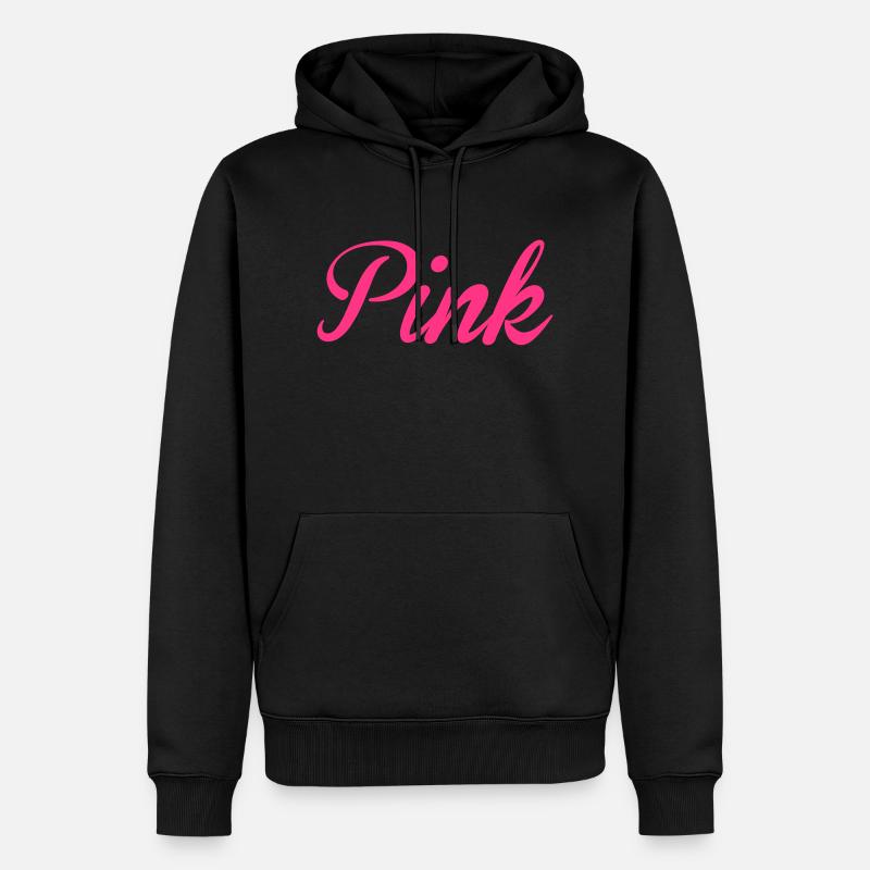 rose - Sweat à capuche Premium bio Homme - noir