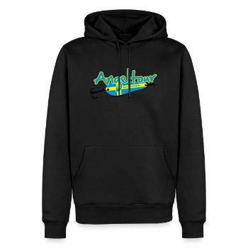 angeltour_schweden_3c - Männer Premium Bio Hoodie - Schwarz - Vorne - Nico (187cm)