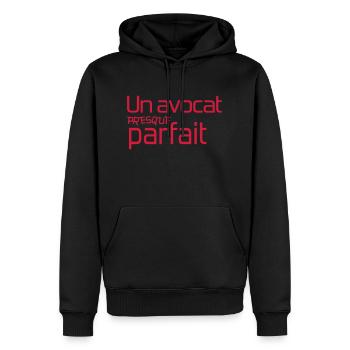 Avocat / Avocate / Justice / Tribunal / Police - Sweat à capuche Premium bio Homme - noir - Devant - Nico (187cm)