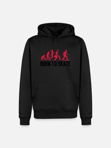 text born to skate evolution brett skater skateboa - Männer Premium Bio Hoodie - Schwarz