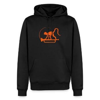 music monkey - Männer Premium Bio Hoodie - Schwarz - Vorne - Nico (187cm)