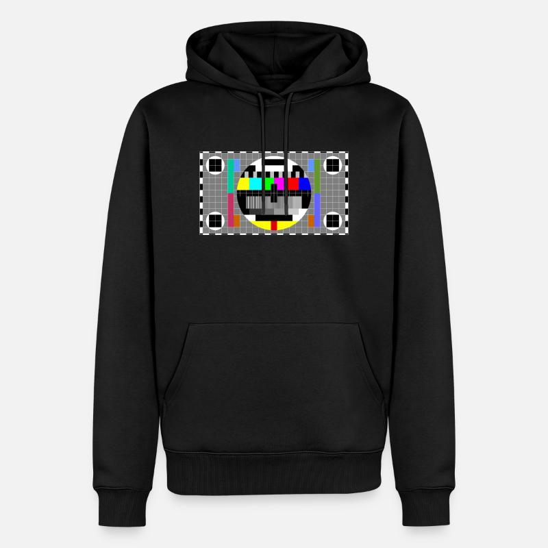 Écran de test TV - Sweat à capuche Premium bio Homme - noir