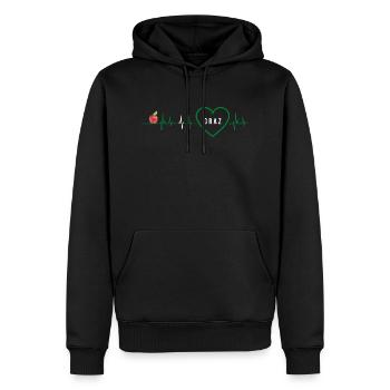 Graz Fréquence Puls Cardio - Sweat à capuche Premium bio Homme - noir - Devant - Nico (187cm)