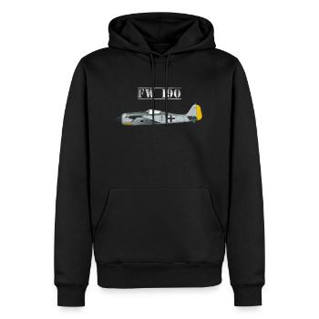 Focke Wulf FW 190 Jagdflugzeug - Männer Premium Bio Hoodie - Schwarz - Vorne - Nico (187cm)
