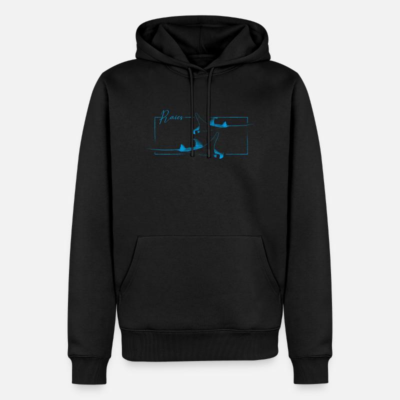 Blauer Fleck - Männer Premium Bio Hoodie - Schwarz