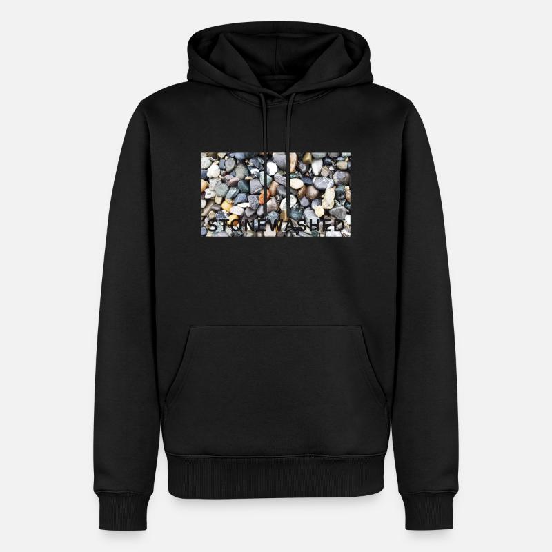 stonewashed - Männer Premium Bio Hoodie - Schwarz