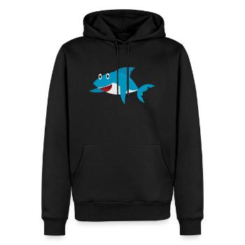 Requin - Sweat à capuche Premium bio Homme - noir - Devant - Nico (187cm)