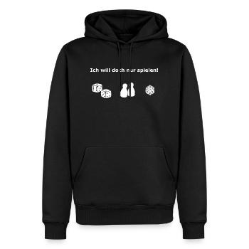Nur spielen - Männer Premium Bio Hoodie - Schwarz - Vorne - Nico (187cm)