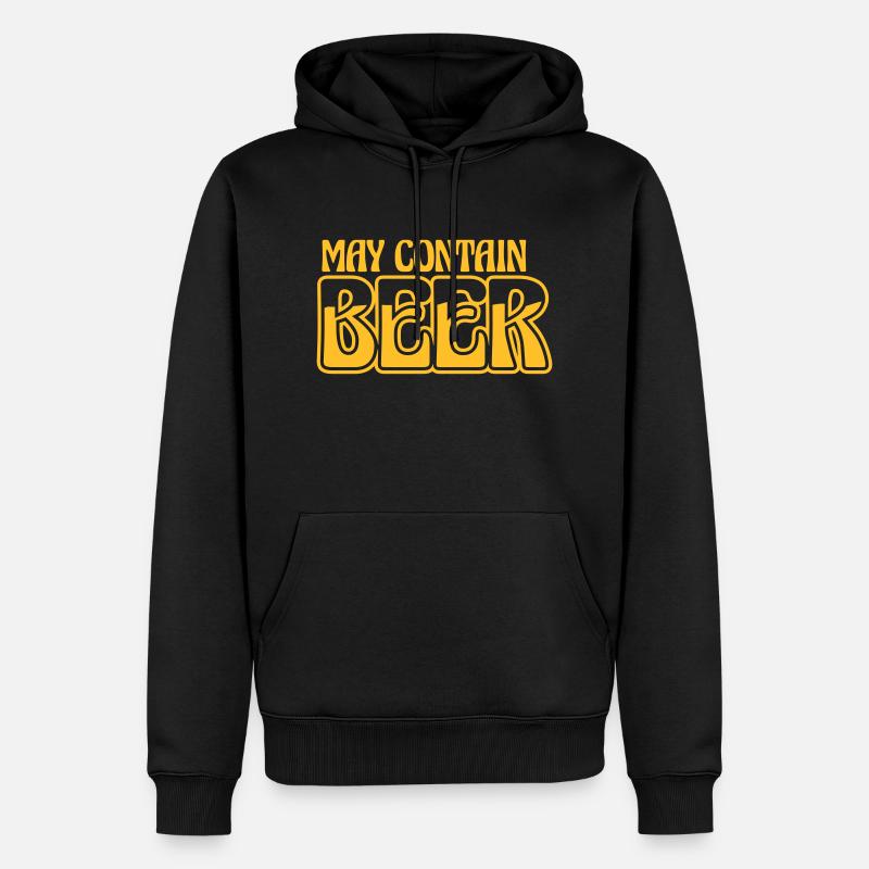 May Contain Beer Logo - Männer Premium Bio Hoodie - Schwarz