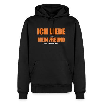 K-pop - Männer Premium Bio Hoodie - Schwarz - Vorne - Nico (187cm)
